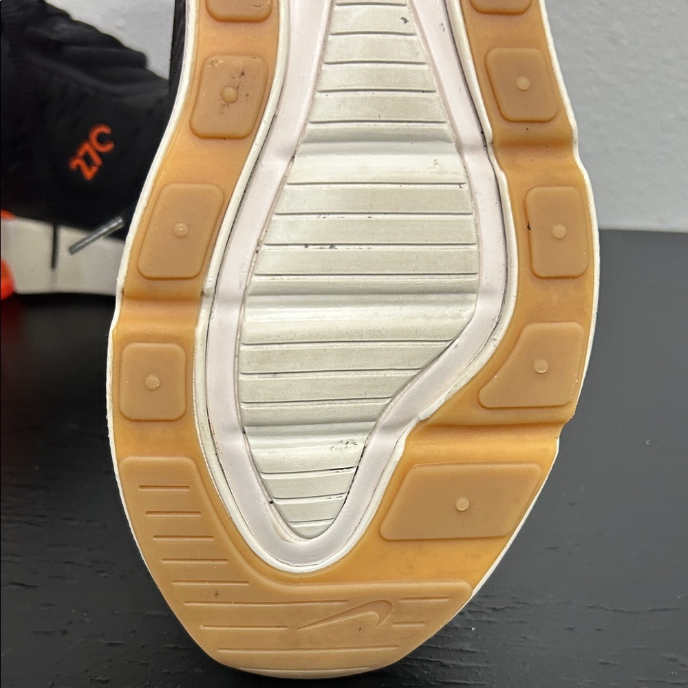 Nike Air Max 270 Black and Orange Athletic Shoes - Picture 12 of 15